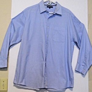 Tommy Hilfiger Men's Dress Shirt Button Up Blue 18